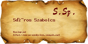 Sáros Szabolcs névjegykártya