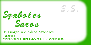 szabolcs saros business card