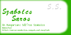 szabolcs saros business card